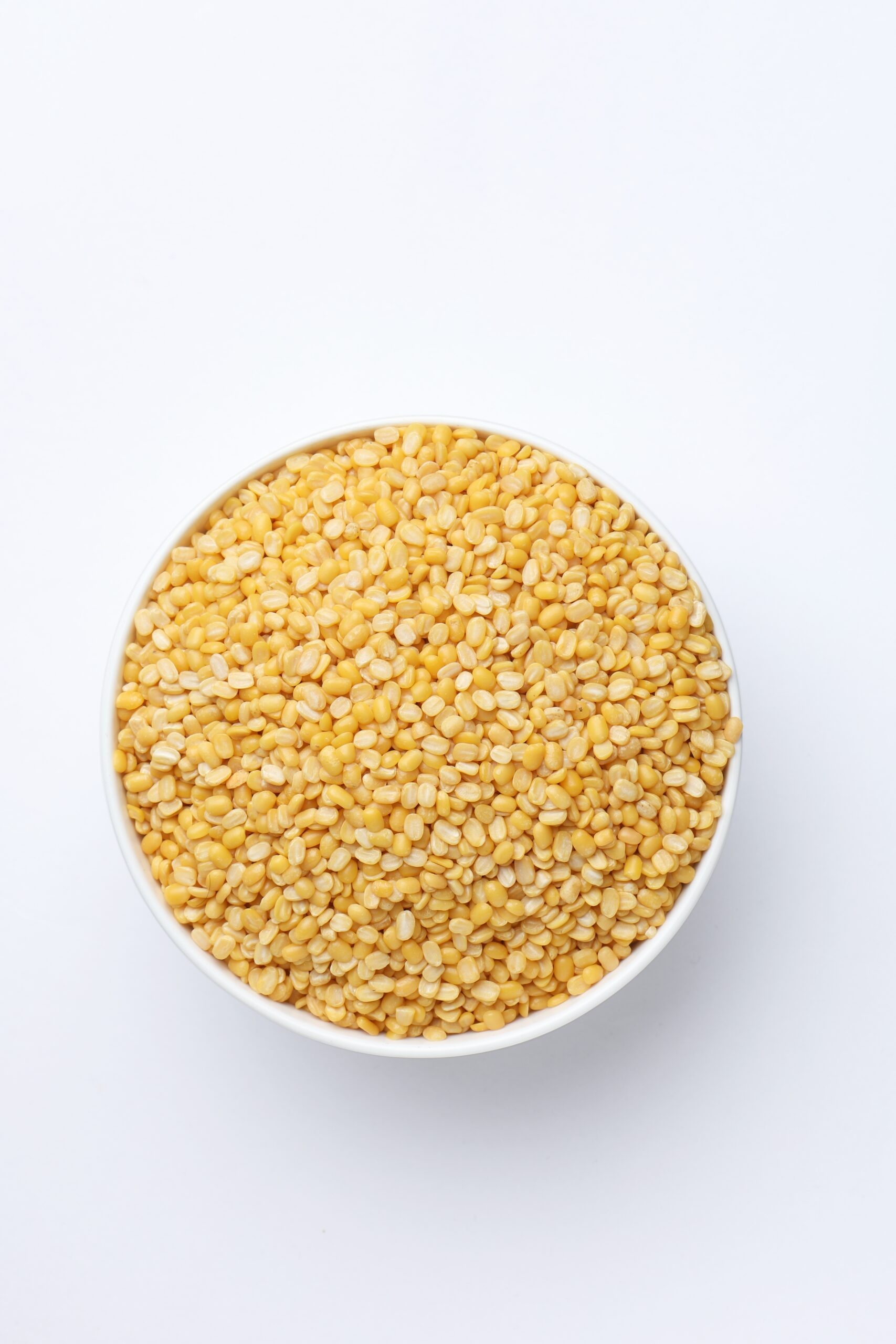 Moong dal (split yellow lentils), light, protein-rich Indian lentils known for their mild flavor and easy digestibility.