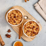 Coconut chai bread pudding fresh from the oven