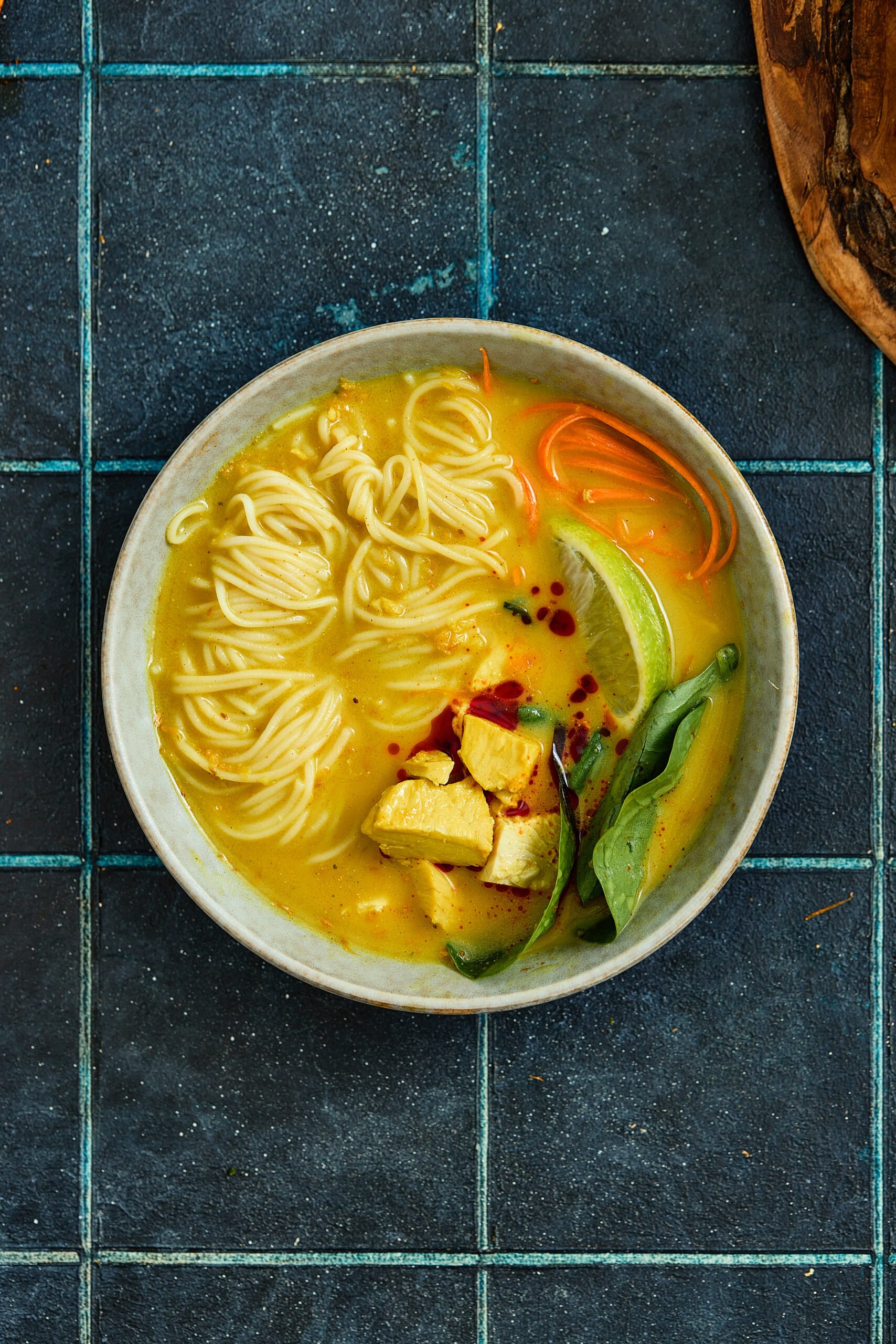 Coconut curry ramen ready to eat