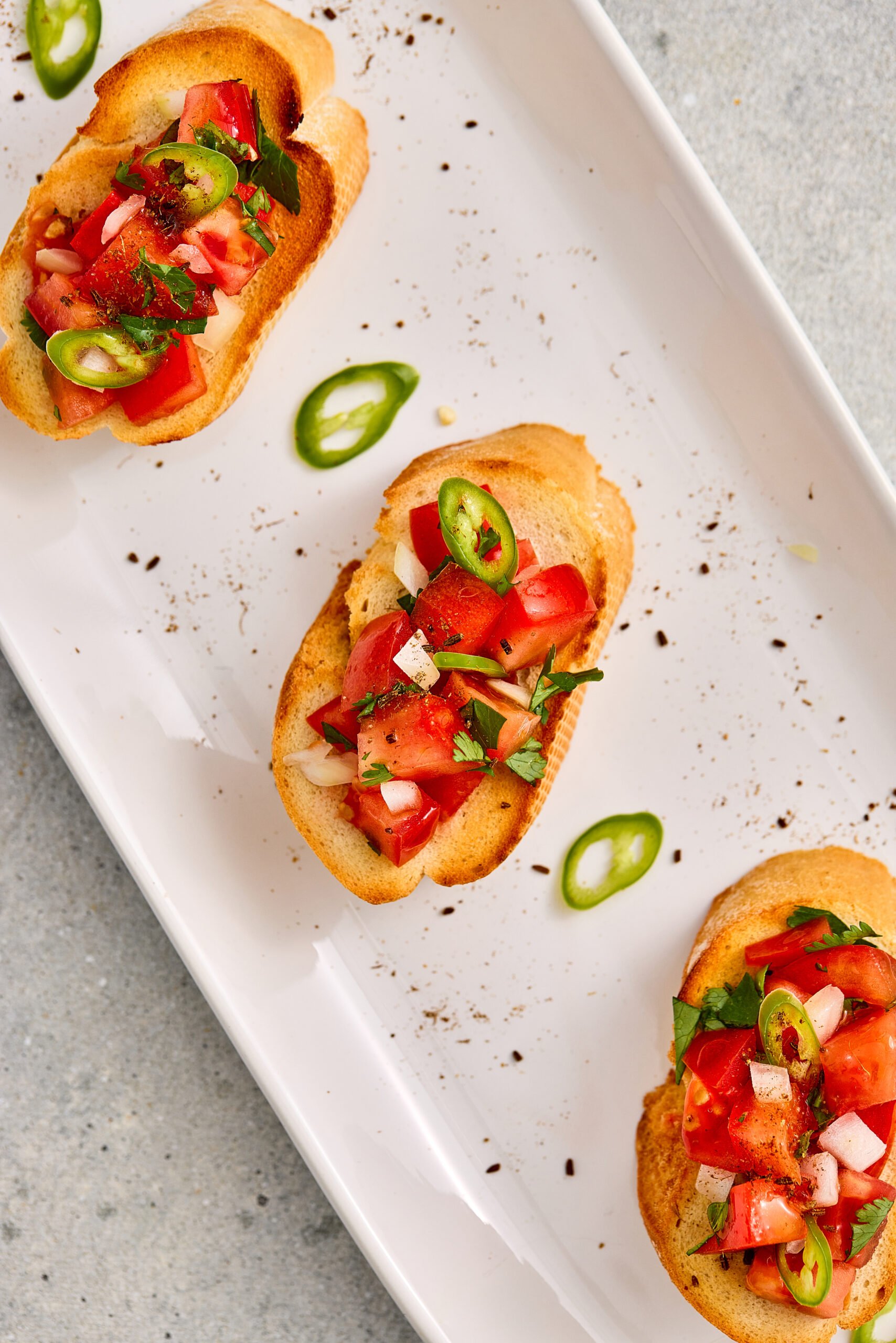 Masala Bruschetta plated for a light snack or starter.