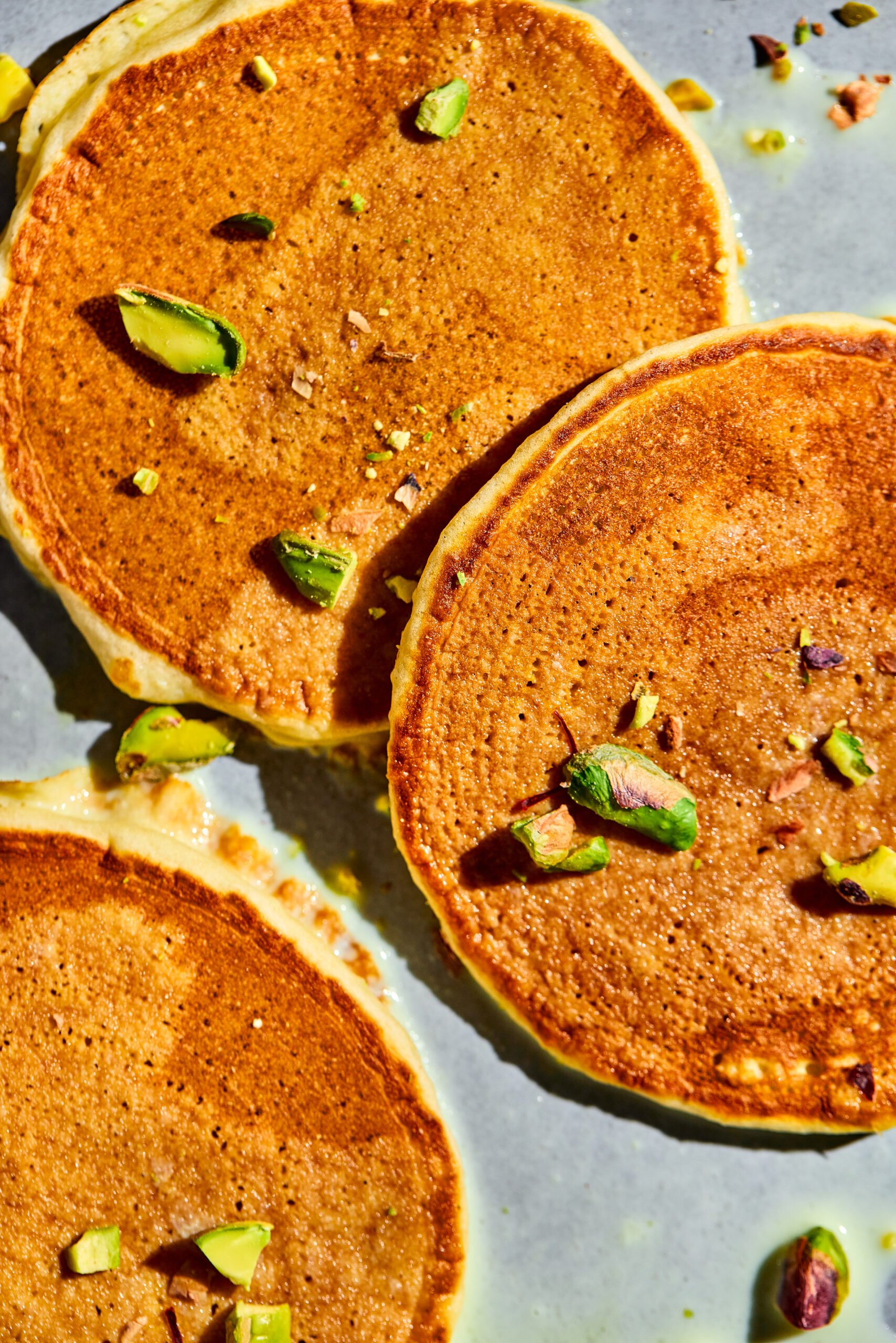 closeup of Rasmalai Pancakes.