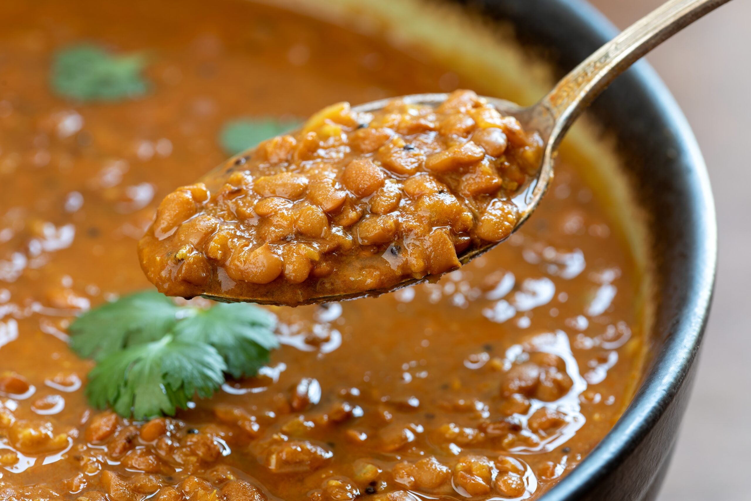 Kulthi dal (Horse Gram) close-up.