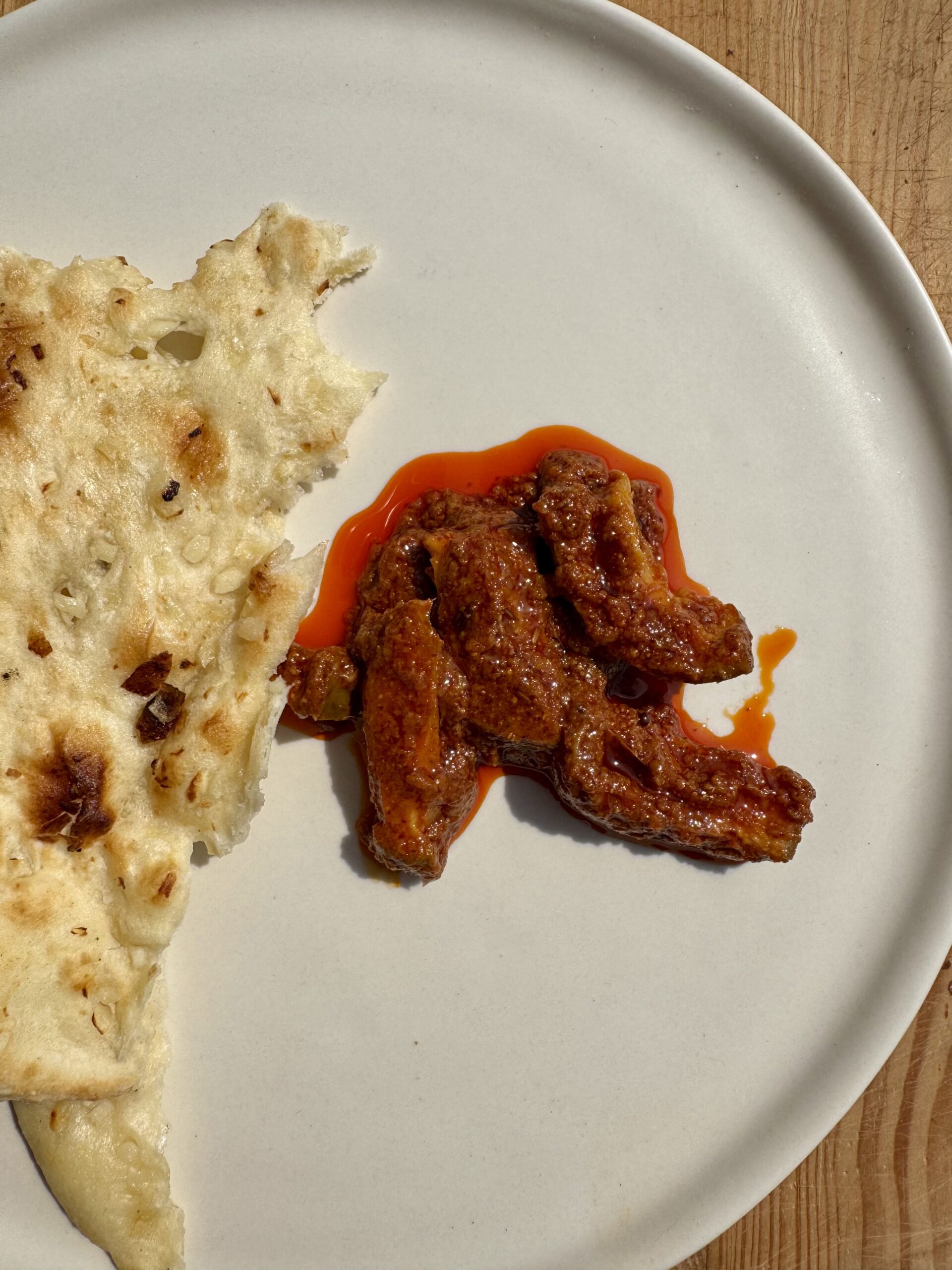 Mango ginger pickle ready to serve with bread.